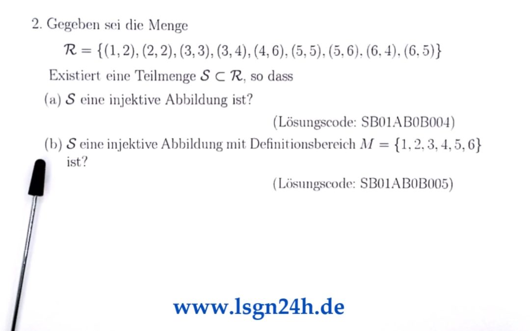 Enthält $\mathcal{R}$ ein injektive Abbildung mit $\mathbb{D}=M$?